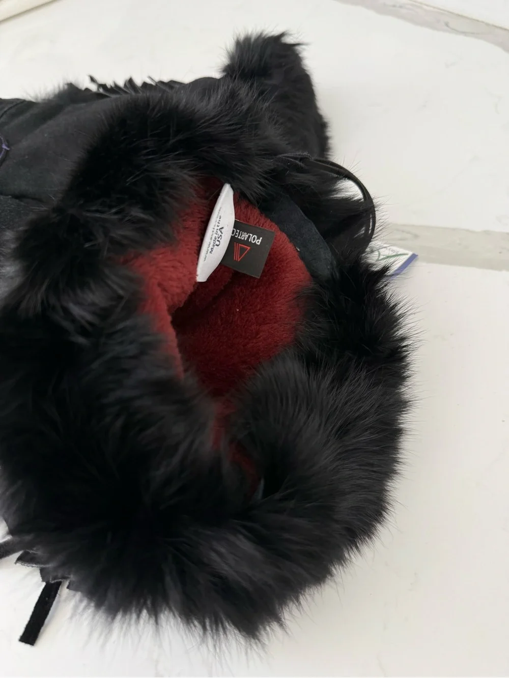 Astis Peary Long Cuff Suede Beaded Mittens NWT